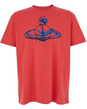 Vivienne Westwood Drawn Orb T-Shirt - Red
