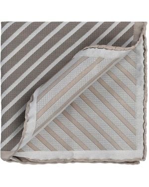 Brunello Cucinelli Striped Pocket Square - Gray