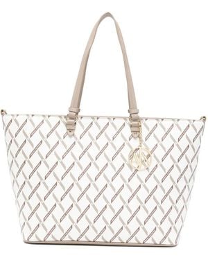 ARMANI EXCHANGE Logo-Print Tote Bag - White