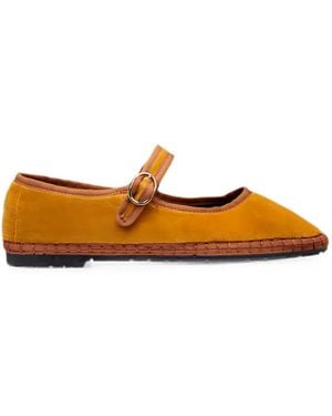 Flabelus Amaranta Buckle-Fastening Ballet Flats - Orange