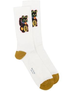 Paul Smith Calcetines Lucky Cat - Blanco