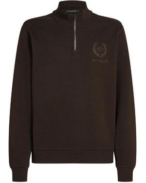 KARL LAGERFELD Logo-Embroidered Jumper - Brown
