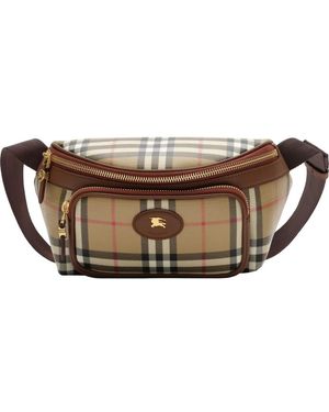 Burberry Check Belt Bag - Brown