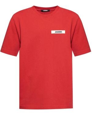 Jacquemus Logo-Print Cotton T-Shirt - Red