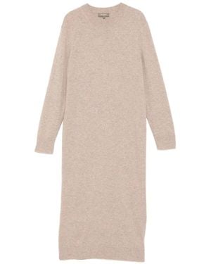 N.Peal Cashmere Round-Neck Cashmere Dress - White