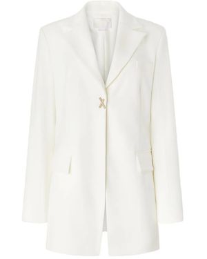 Genny Crystal-Embellished Single-Breasted Blazer - White