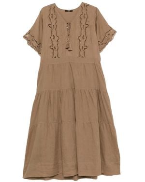 Seventy Broderie-Anglaise Tiered Midi Dress - Natural