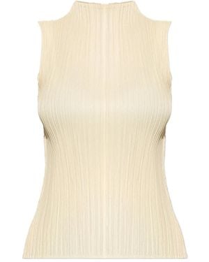 PLEATS PLEASEタンクトップ Black Basics Tank Top by PLEATS PLEASE ISSEY MIYAKE on Sale