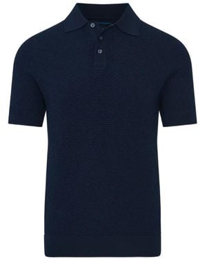 Patrick Assaraf Textured Polo Shirt - Blue