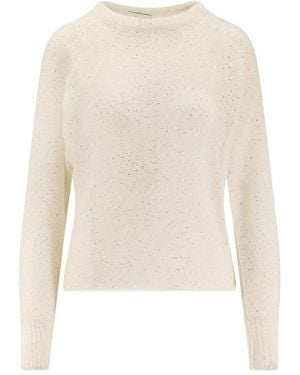 Nude Pull En Maille Nervurée À Sequins - White
