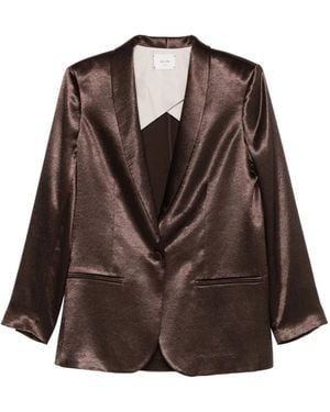 Alysi Shiny Smoking Jacket - Brown