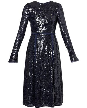 Erdem Abito Midi Con Paillettes - Blu