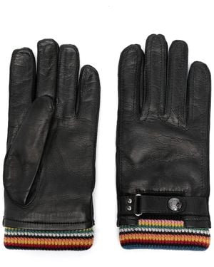 Paul Smith Big Stripe Cuff Gloves - Black