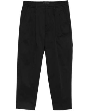 Low Brand Pleated Elasticated-Waist Straight-Leg Pants - Black