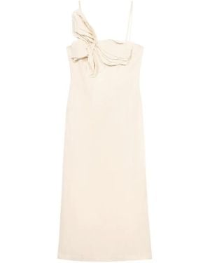 Blumarine Butterfly-Detail Midi Dress - White