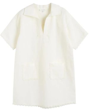 Chinti & Parker Scallop-Trim Mini Dress - White
