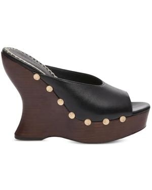 Magda Butrym Studded Leather Wedge Sandals - Black
