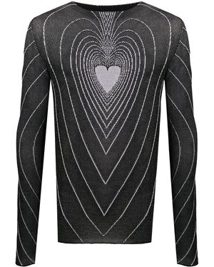 Marni Heart Print Roundneck Jumper - Black