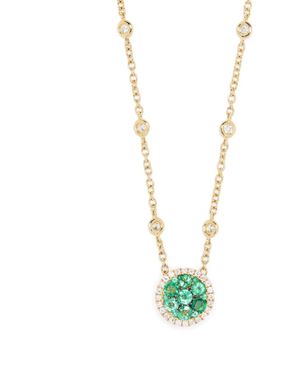ROSEKEY Collar En Oro De 18 Ct Con Diamantes Y Esmeralda - Blanco