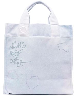 Objects IV Life Bolso Shopper Con Eslogan Estampado - Azul