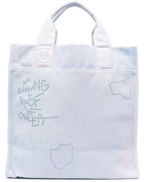 Objects IV Life Sac Cabas En Coton À Slogan Imprimé - Blanc