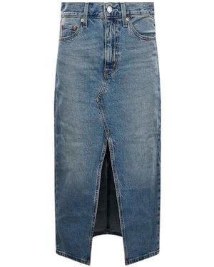 Levi's Front-Slit Denim Midi Skirt - Blue