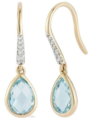 Mateo Diamond And-Topaz Earrings - Blue