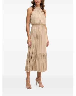 Morgan Pleated Midi Dress - Natural