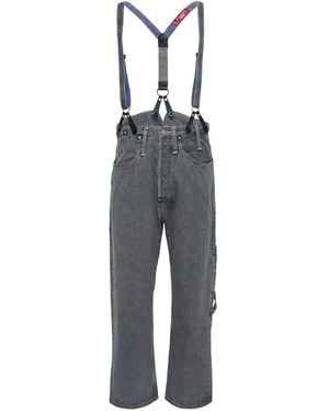 Junya Watanabe Suspenders Pocket Jeans - Grey