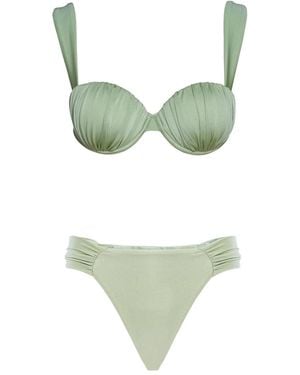 Noire Swimwear Ruched Balconette Bikini - Green