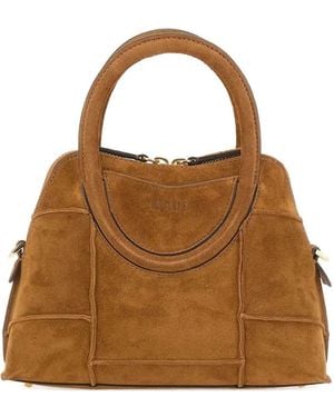 STAUD Mini Naomi Suede Tote Bag - Brown