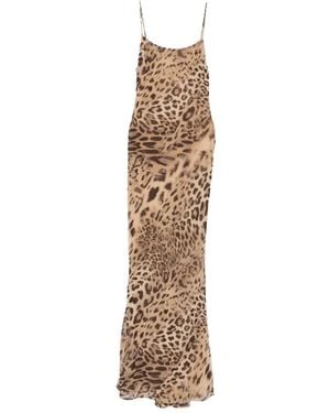 ANDAMANE Animal-Print Slip Dress - Natural
