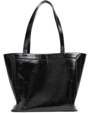 Wandler Ida Crinkled-Leather Tote Bag - Black