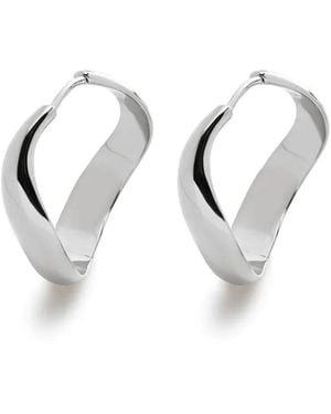 Monica Vinader Medium Swirl Hoop Earrings - White