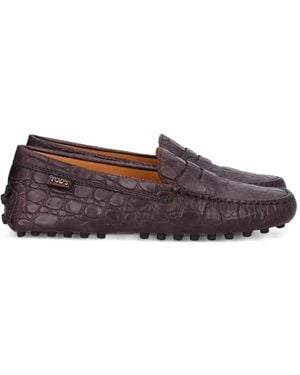 Tod's Gommino Loafer Mit Kroko-Optik - Braun