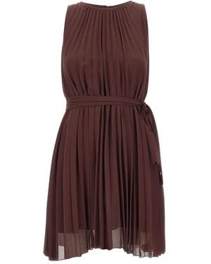 Kaos Geplooide Midi-Jurk Met Ceintuur - Paars