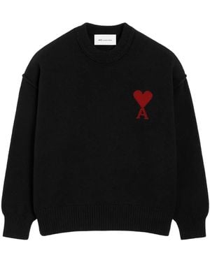 Ami Paris Ami De Coeur Sweater - Zwart