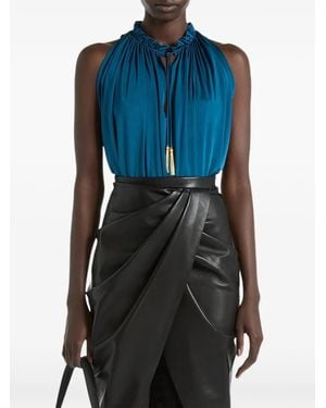Balmain Geplooide Jersey Top - Blauw