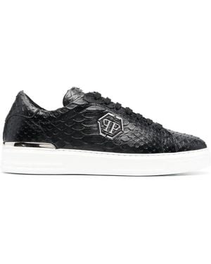 Philipp Plein Textured Low-Top Trainers - Black