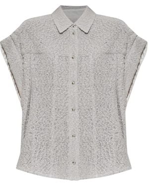 IRO Samyra Textured Button-Fastening Shirt - Gray