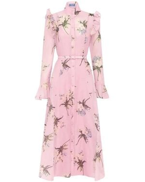 LEO LIN Katrina Floral-Print Ruffled Midi Dress - Pink