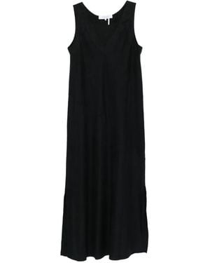 DKNY Vestido largo con cuello en V - Negro