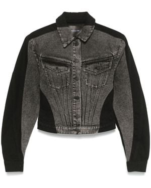 Mugler Chaqueta vaquera de dos tonos - Negro