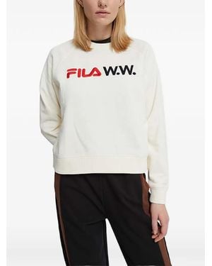 Fila Chest Logo Crew Neck Sweatshirt - White