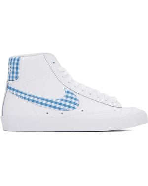 Nike Zapatillas Blazer Mid '77 "Blue Gingham" - Blanco
