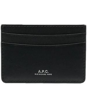 A.P.C. Porte-Cartes André À Logo Embossé - Noir