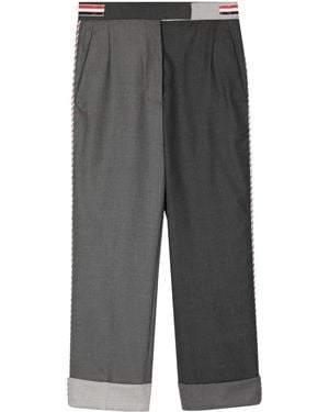 Thom Browne Two-Tone Straight Pants - Gray