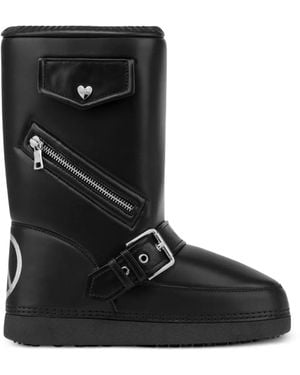 Love Moschino Buckle-Detail Zip-Fastening Boots - Black