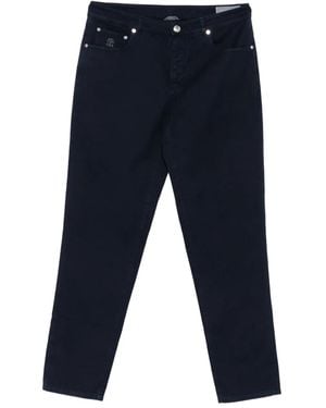 Brunello Cucinelli Cotton Trousers - Blue