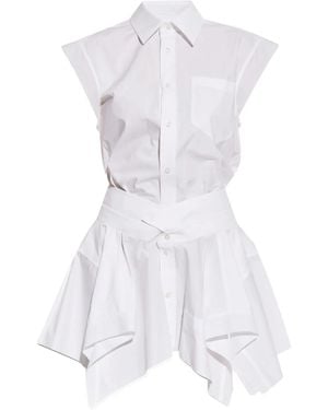 Alexander Wang Button-Front Layered Shirt Dress - White